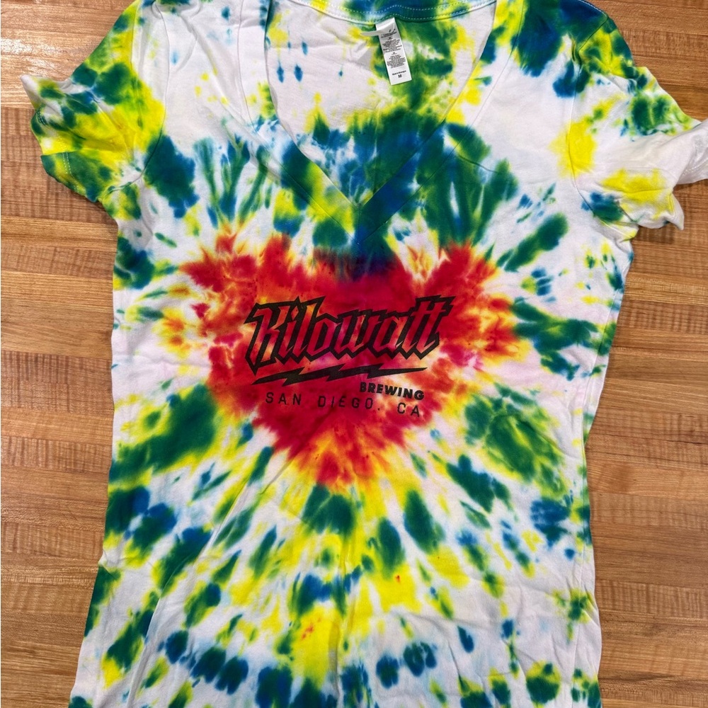 Next Level Apparel Tie-Dye Tee — Yellow, Green, Blue, Red